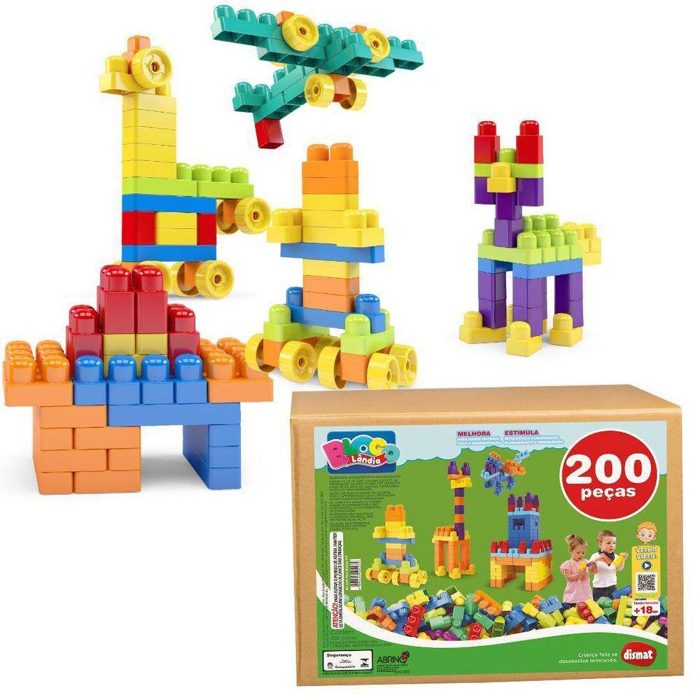 Brinquedo Blocos de Montar Bricks - 56 Itens - Extra Festas