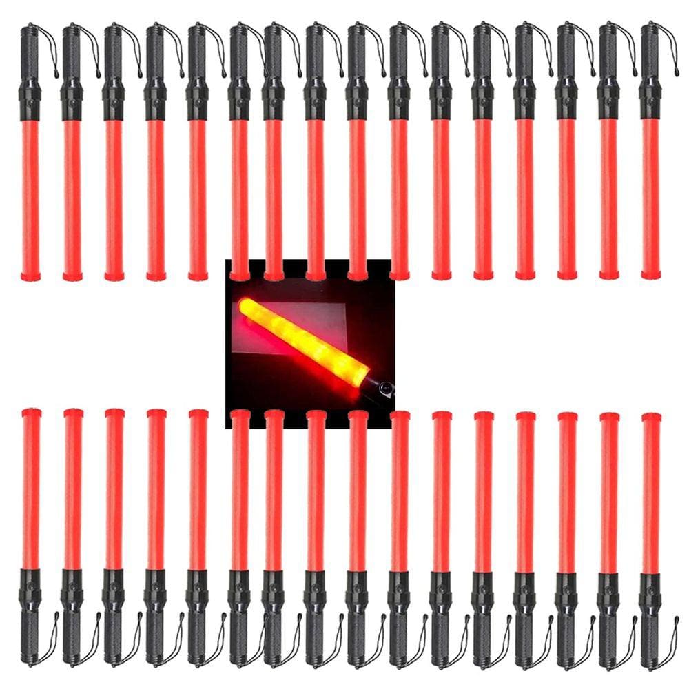 Bastao Sinalizador Fluorescente Kit 34 Unidades Transito Estacionamento Manobrista Estrada Rua Avenida Obra Fiscalizaçao