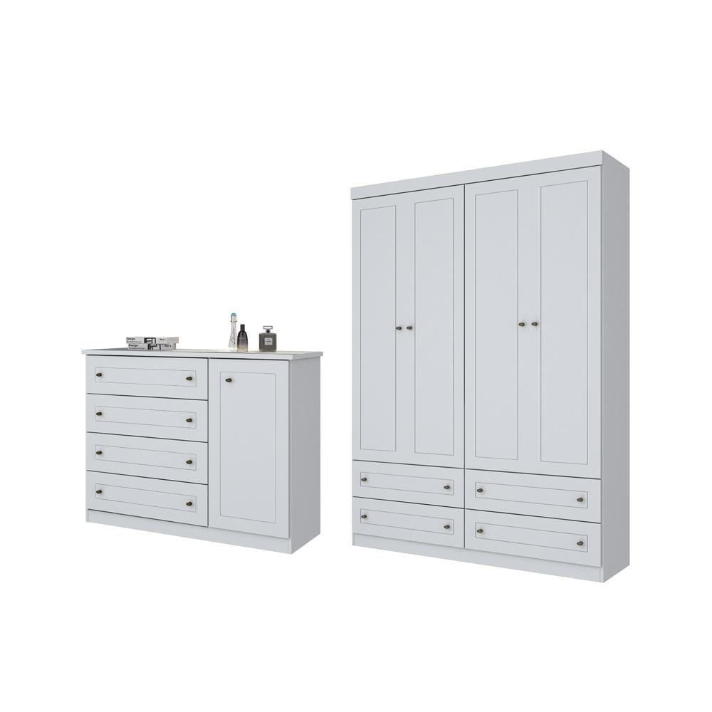 Jogo de Quarto com Guarda Roupa e Cômoda Americano - FdECOR