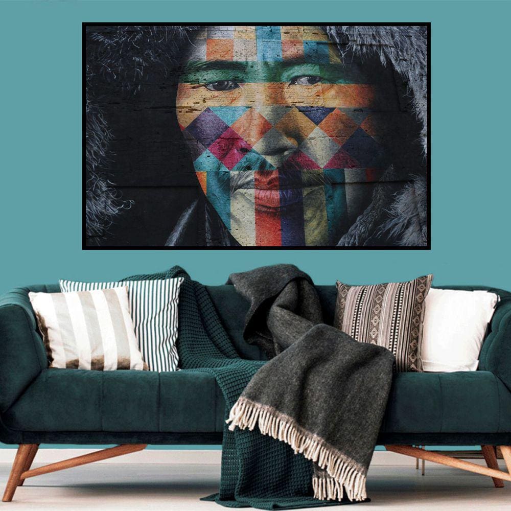 Quadro Canvas Abstrato Índio 90x1,20