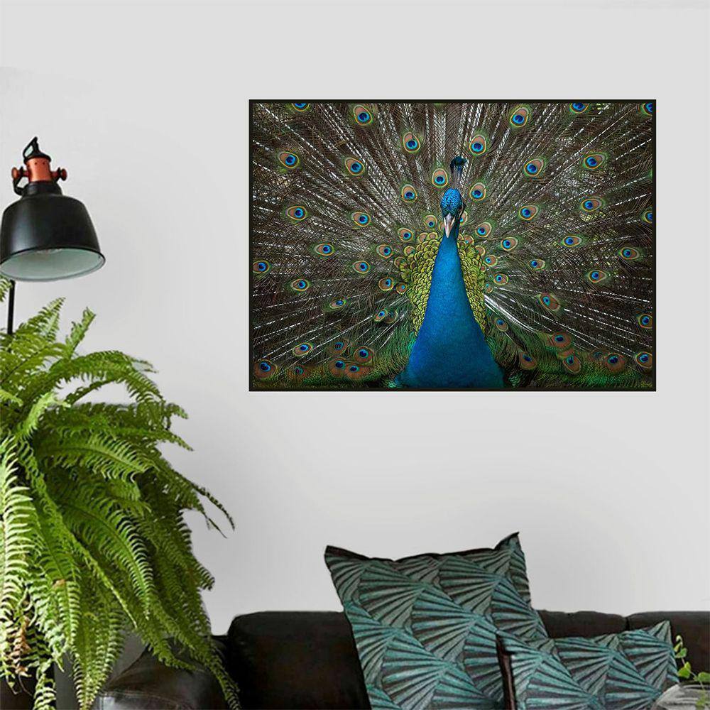 Quadro Canvas Decorativo para Sala Pavão 30x42