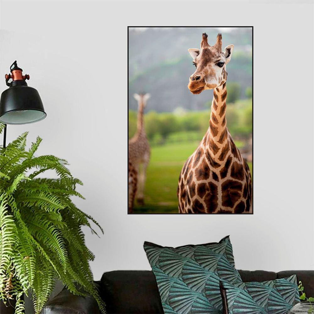 Quadro Canvas Decorativo para Sala Girafa 90x60