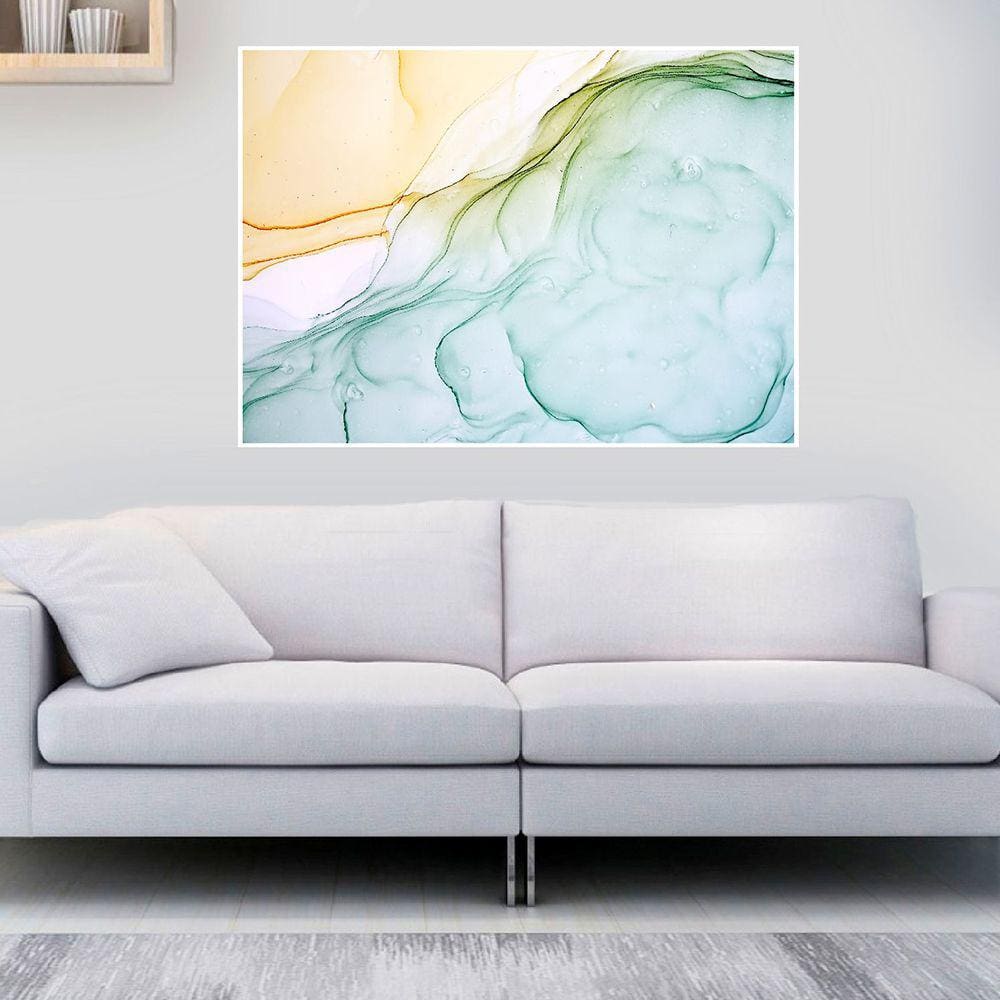 Quadro Canvas Ab Marmorizado Esverdeado 50x70