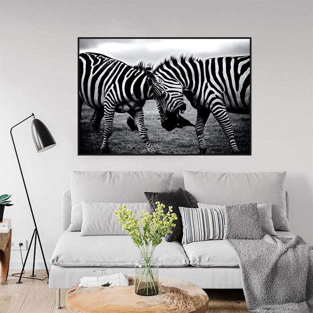 Quadro Canvas Decorativo para Sala Zebras 30x42