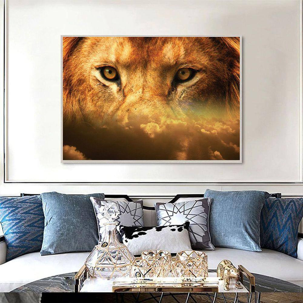 Quadro Canvas Decorativo para Sala Leão de Judá 80x1,00