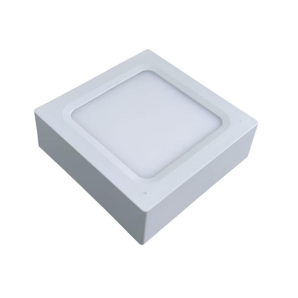 Painel Led Sobrepor 11Cm Quadrado 6W Bivolt Branco Frio