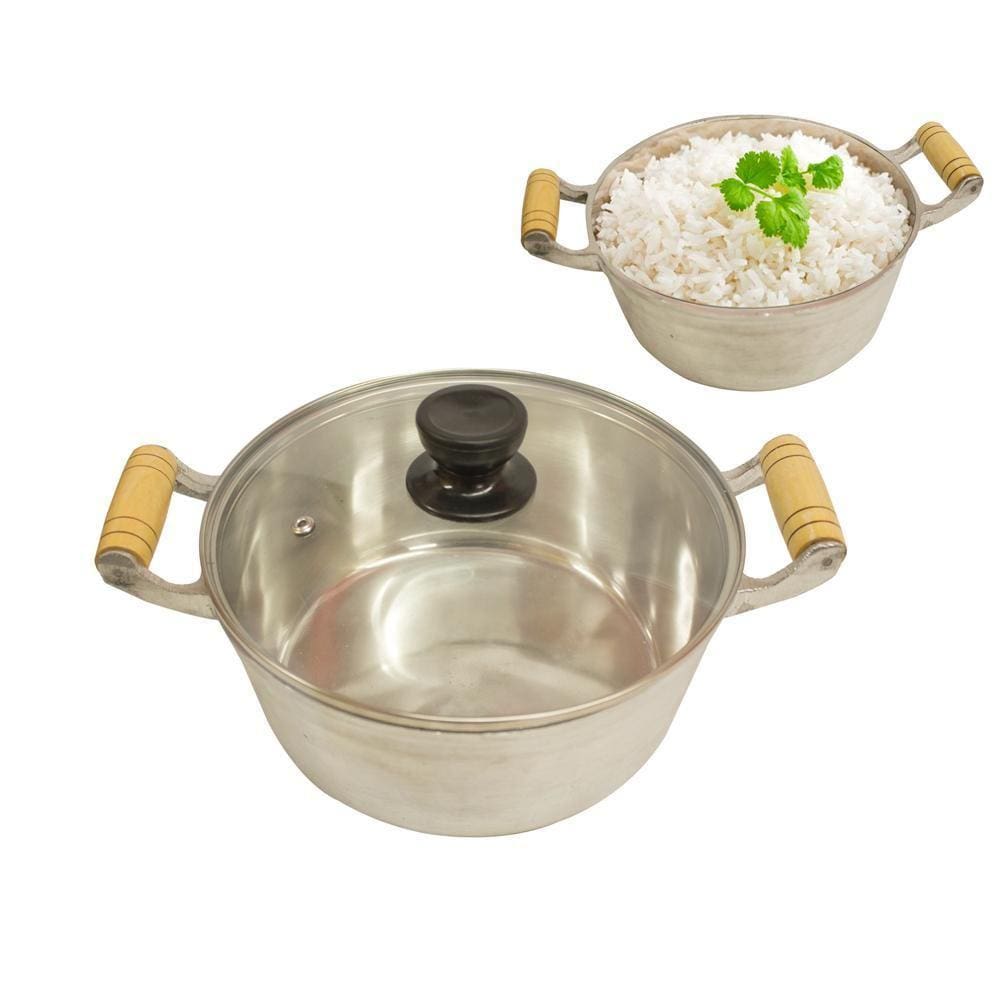 Caçarola Alumínio Fundido Com Tampa De Vidro Pomel N.26