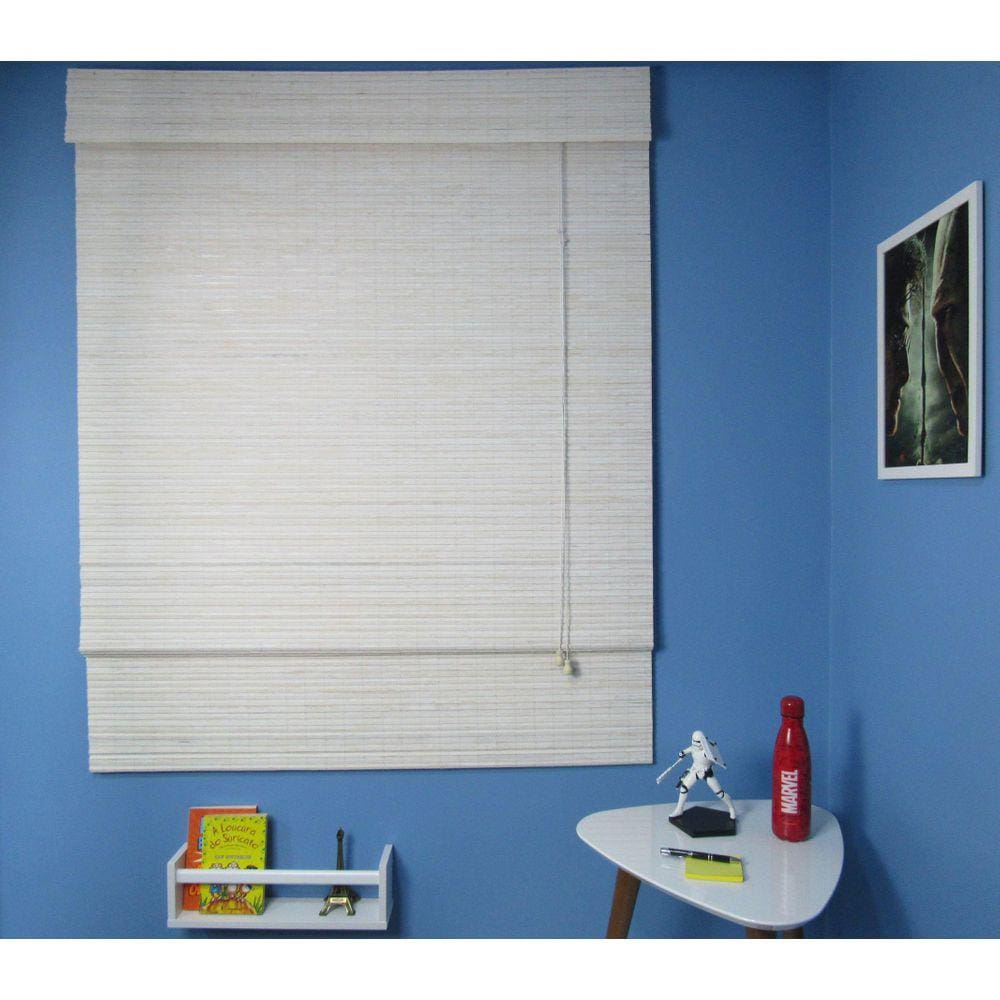Cortina Romana Bambu Block 1,00X2,20M Branca