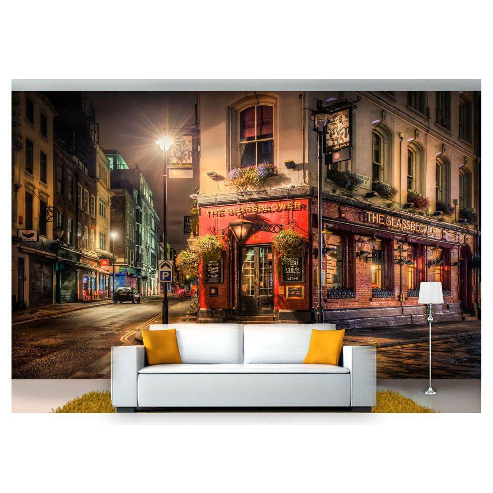 Papel De Parede Cidade Prédios London Pub 3D Ncd135