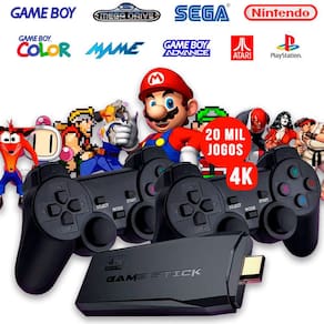 Video Game Multijogos Retro 100.000 Jogos + 2 Controles Ps2 Sem Fio