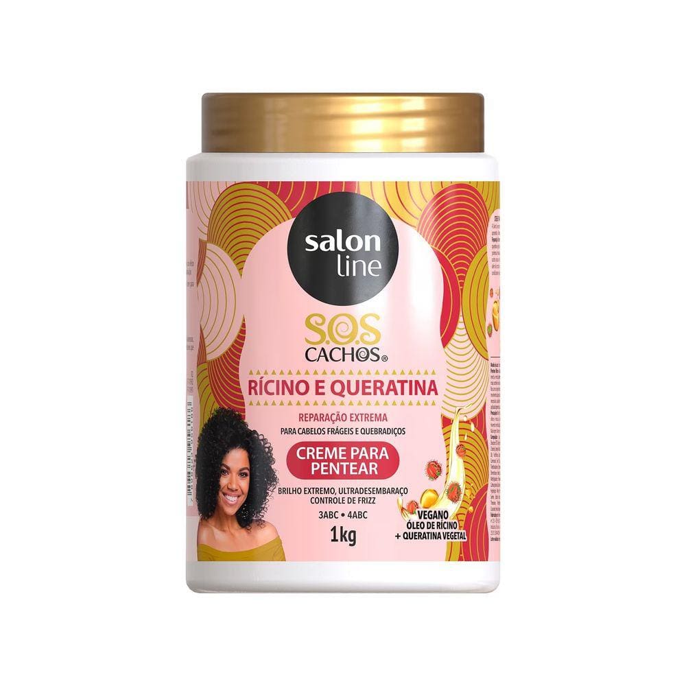 Creme para Pentear Salon Line Sos Rícino e Queratina 1Kg