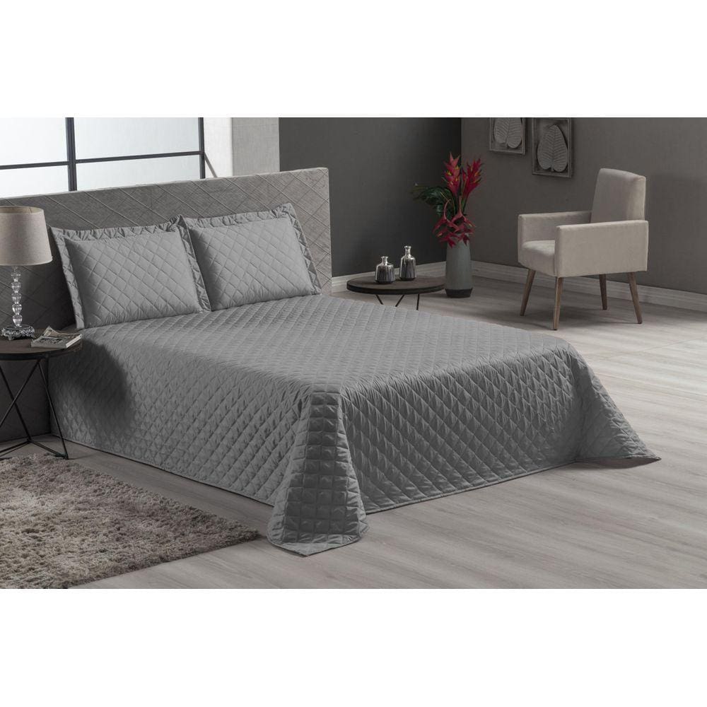 Jogo De Cama Casal Queen Veneza 4 Peças Cinza