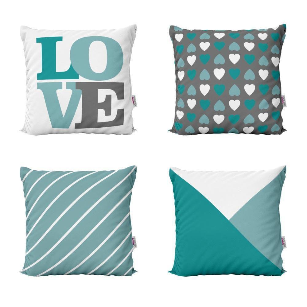 Almofadas Decorativas E Geometricas Verde Menta Love 40X40