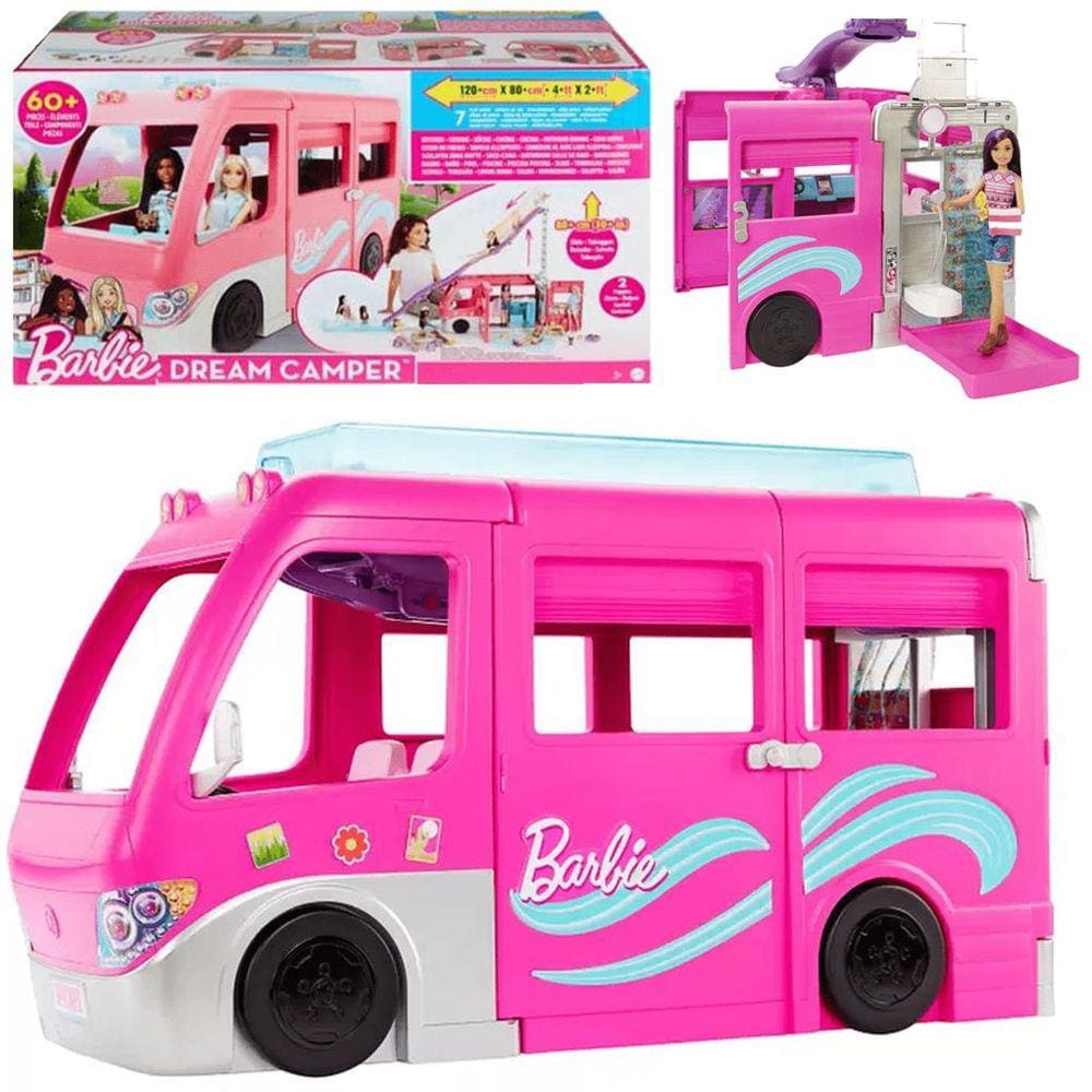 Boneca Barbie com Carro Fiat Rosa - Mattel