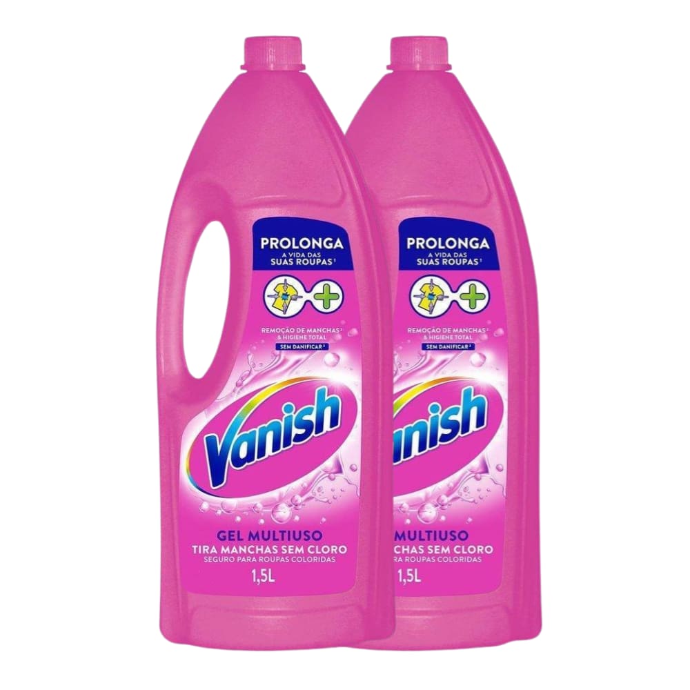 Kit com 2 Tira Manchas em Gel Vanish Multiuso 1,5L Pink