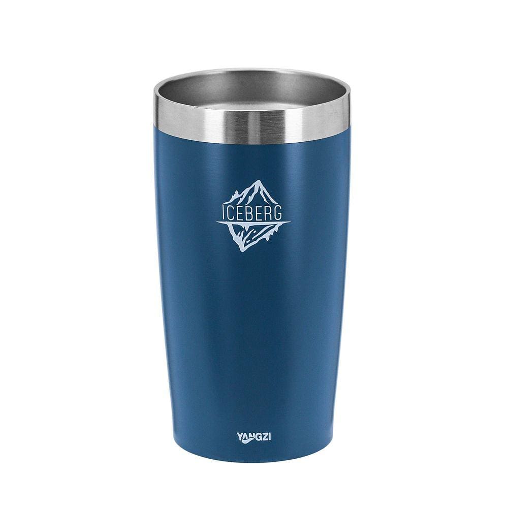 Copo Térmico Iceberg Inox Parede Dupla Azul Cerveja 600Ml