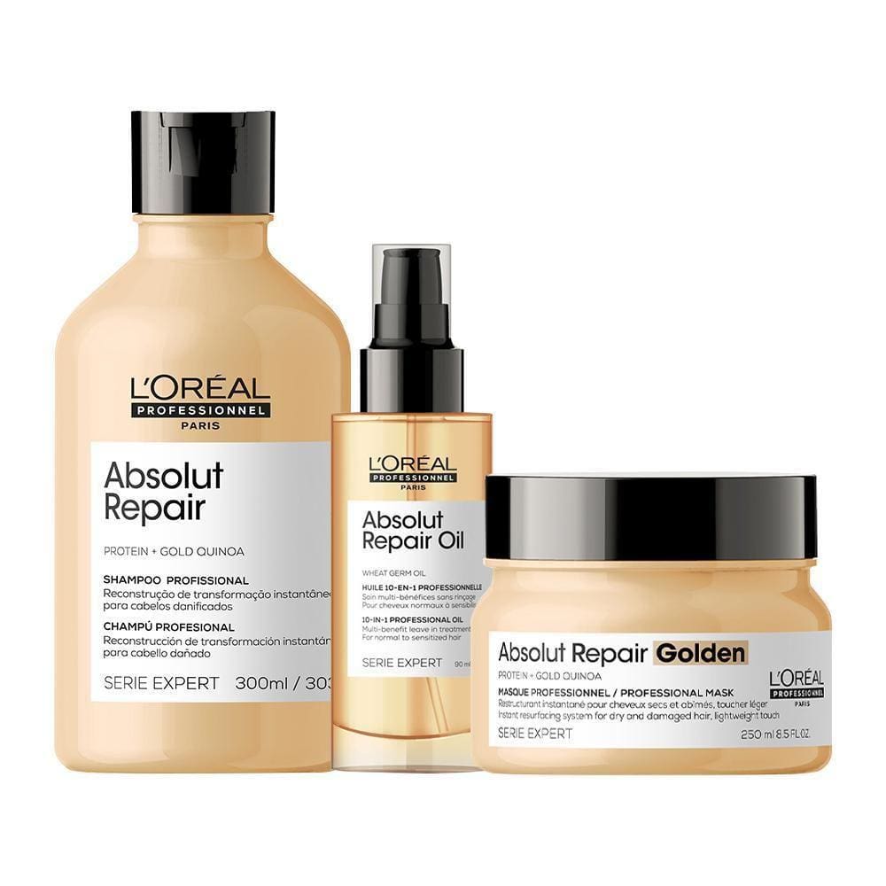Kit L`Oréal Pro Absolut Repair Gold Quinoa -Sh E Másc E Óleo