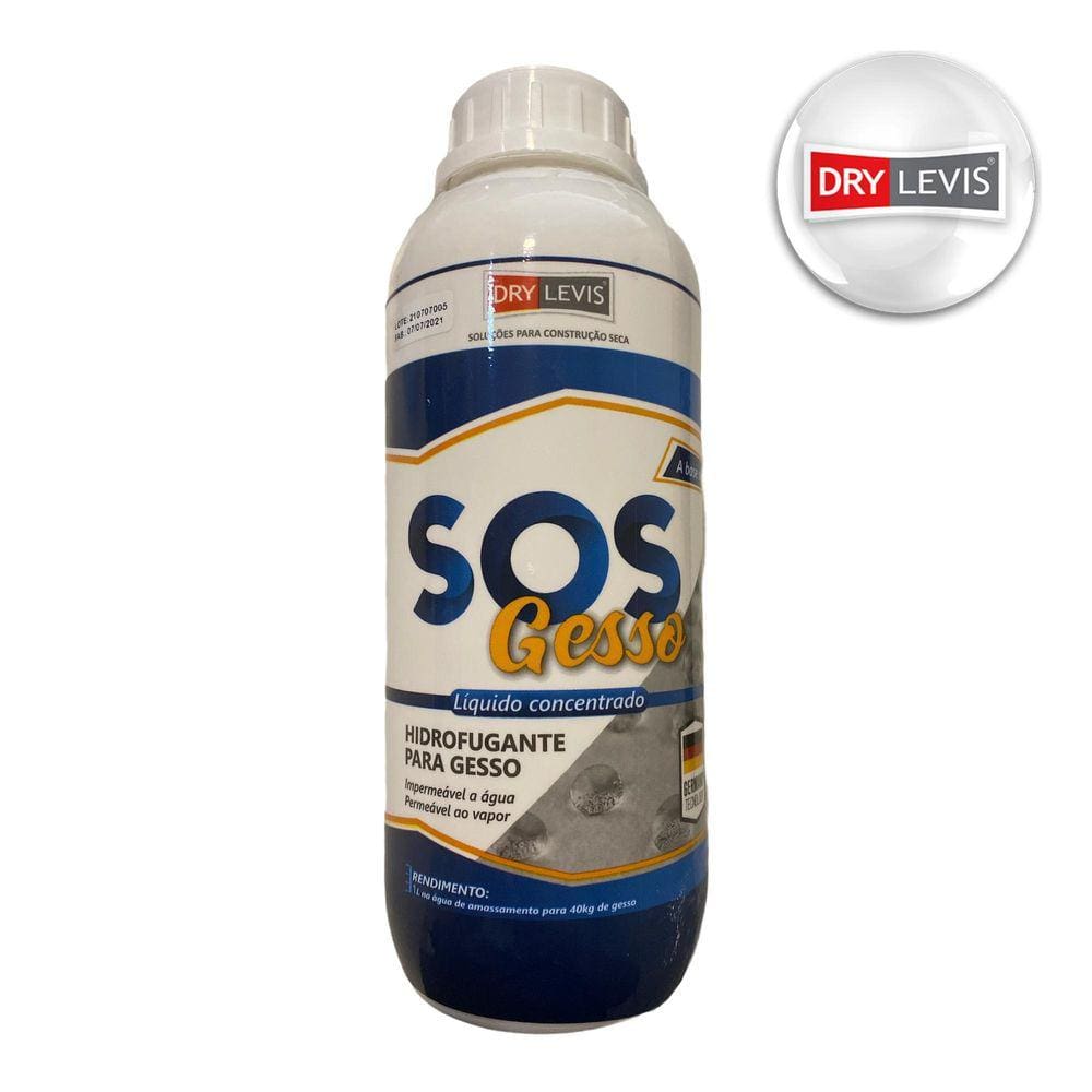 Kit 2X Hidrofugante Para Gesso - Sos Gesso 1 Litro Drylevis