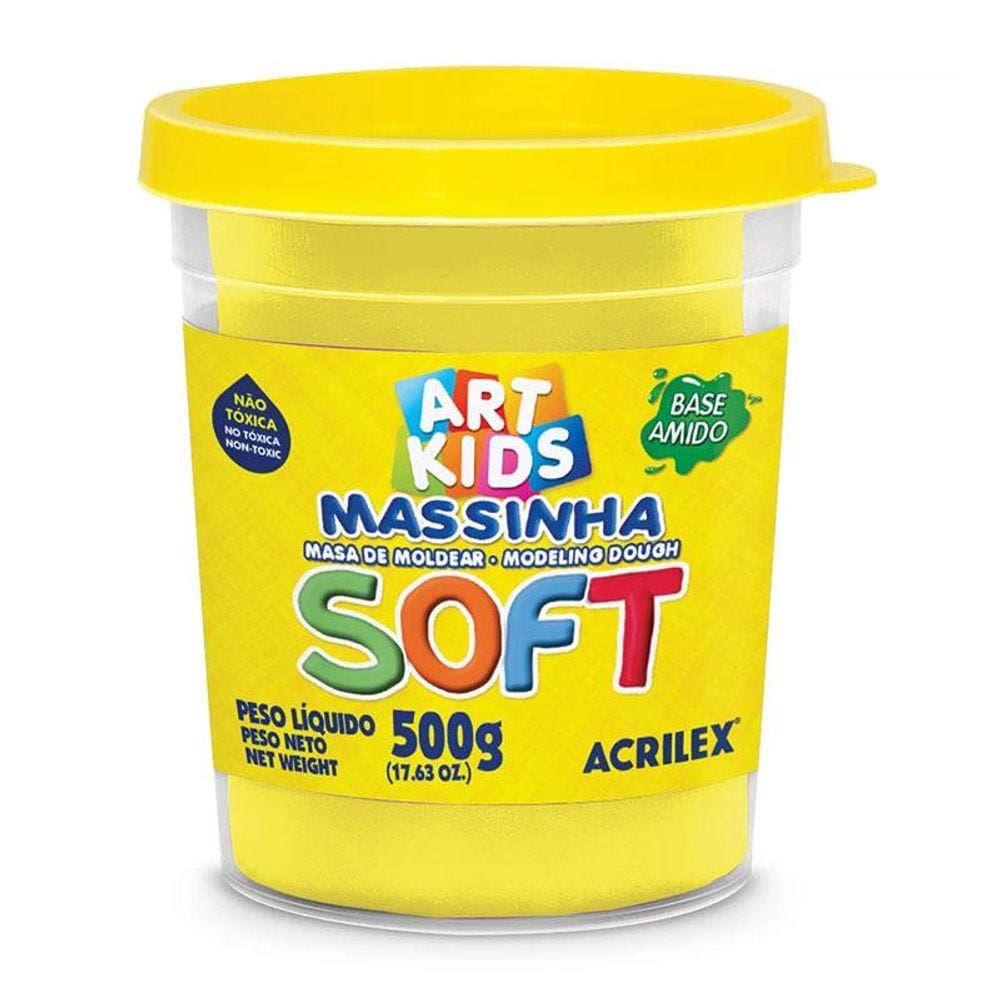 Massa de modelar Soft 500g Amarelo Limão 102 Acrilex