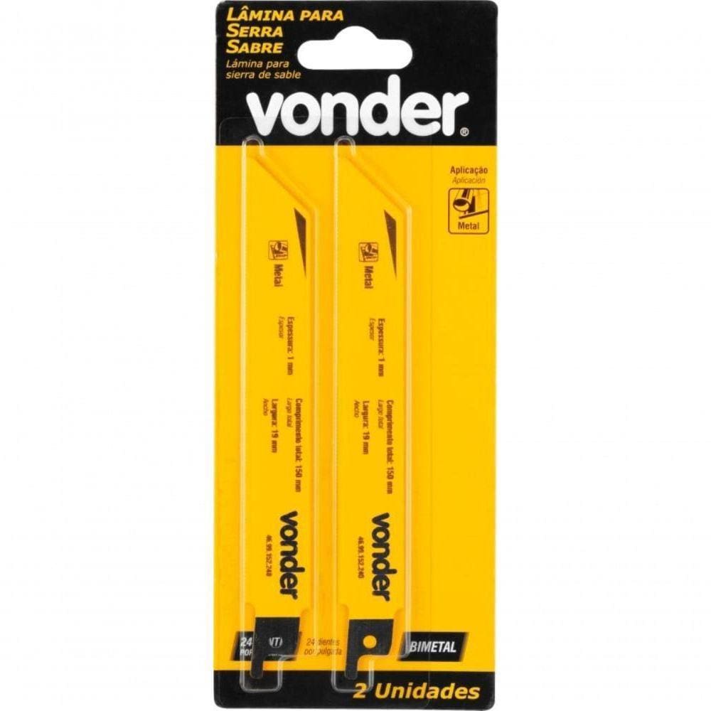 Lâminas Para Serra Sabre Metal 24d Vonder