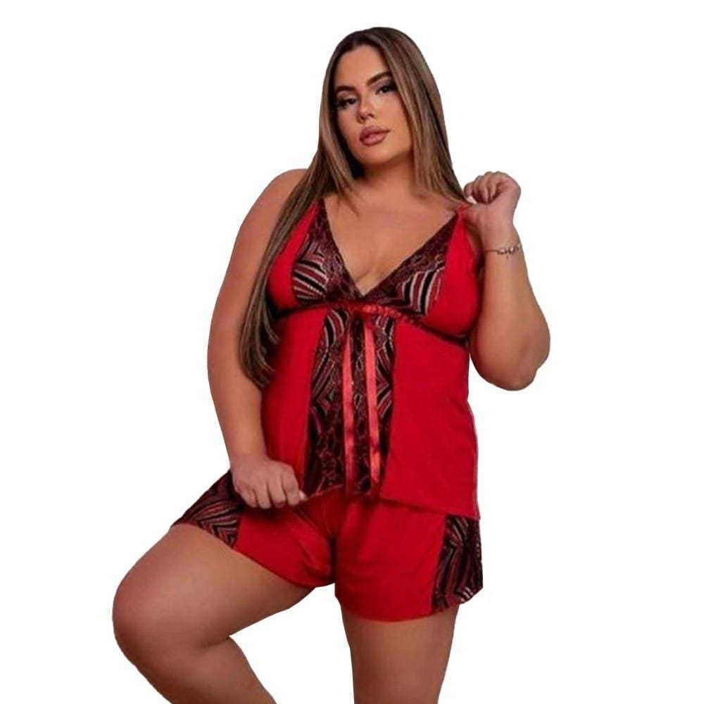 Pijama Baby Doll Feminino PlusSize para dormir Donna Martins