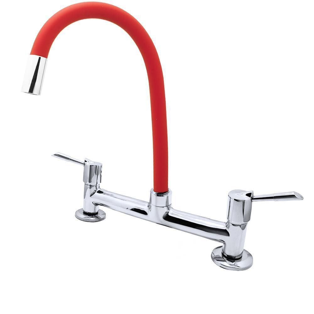Misturador De Mesa Tubo Flexível Vermelho 1/4 Volta C61