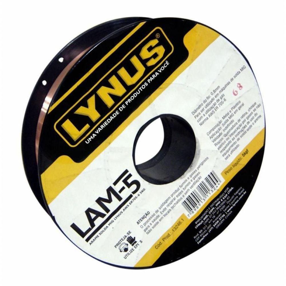 Arame Solda Mig Lynus Aws Er70s-6 5kg 0,8 Lam-5