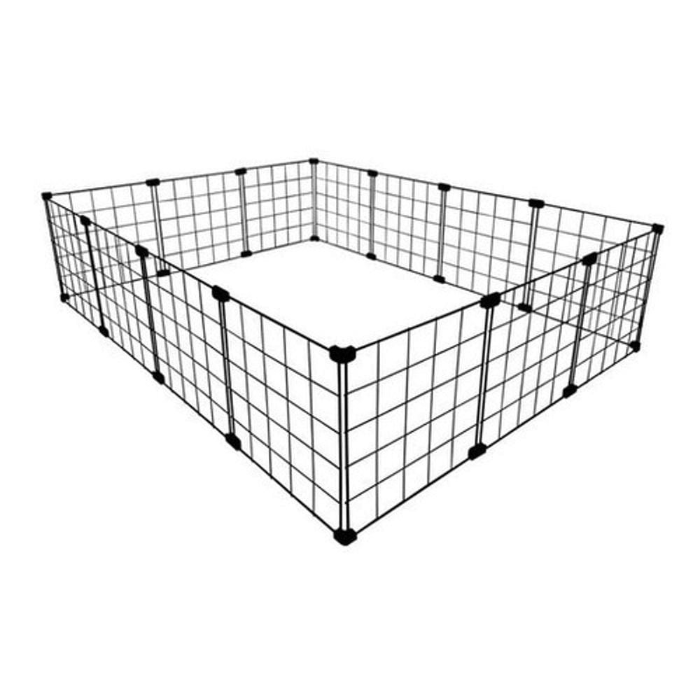 Cercado Gaiola Pequenos Pet Cachorro Coelho 90x120cm Preto