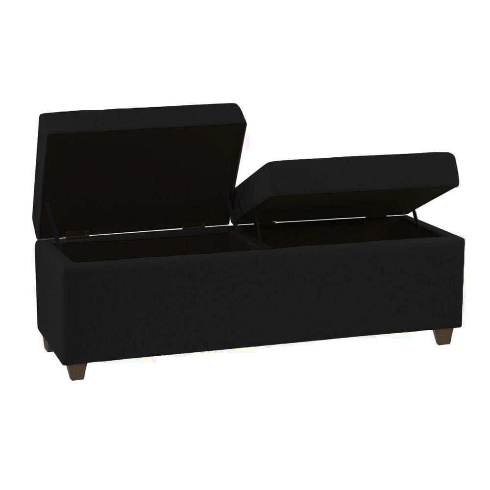 Recamier Bau Madri 1,40m Suede Preto - Inova Decor