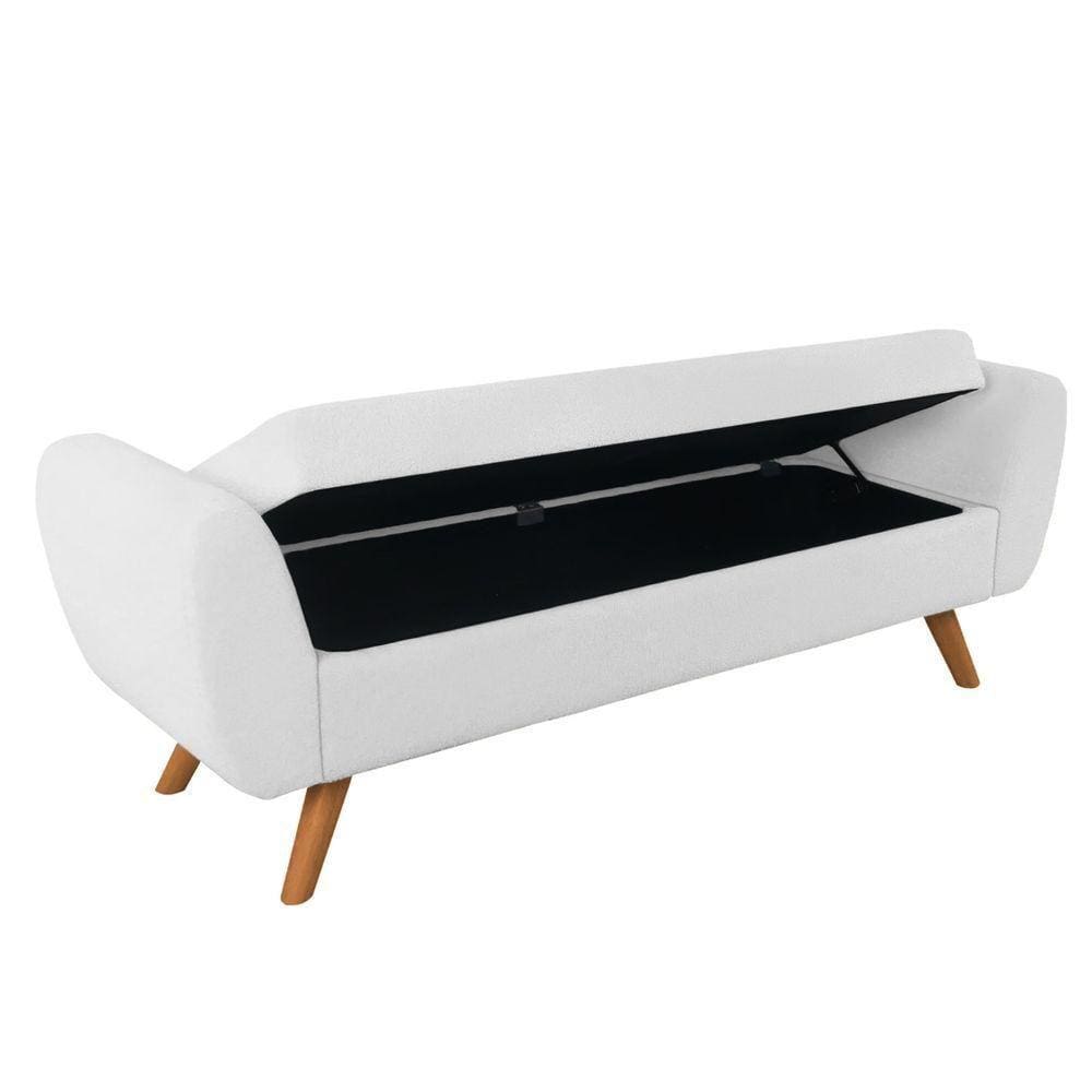 Recamier Bau Italia 1,60m Suede Branco - Inova Decor