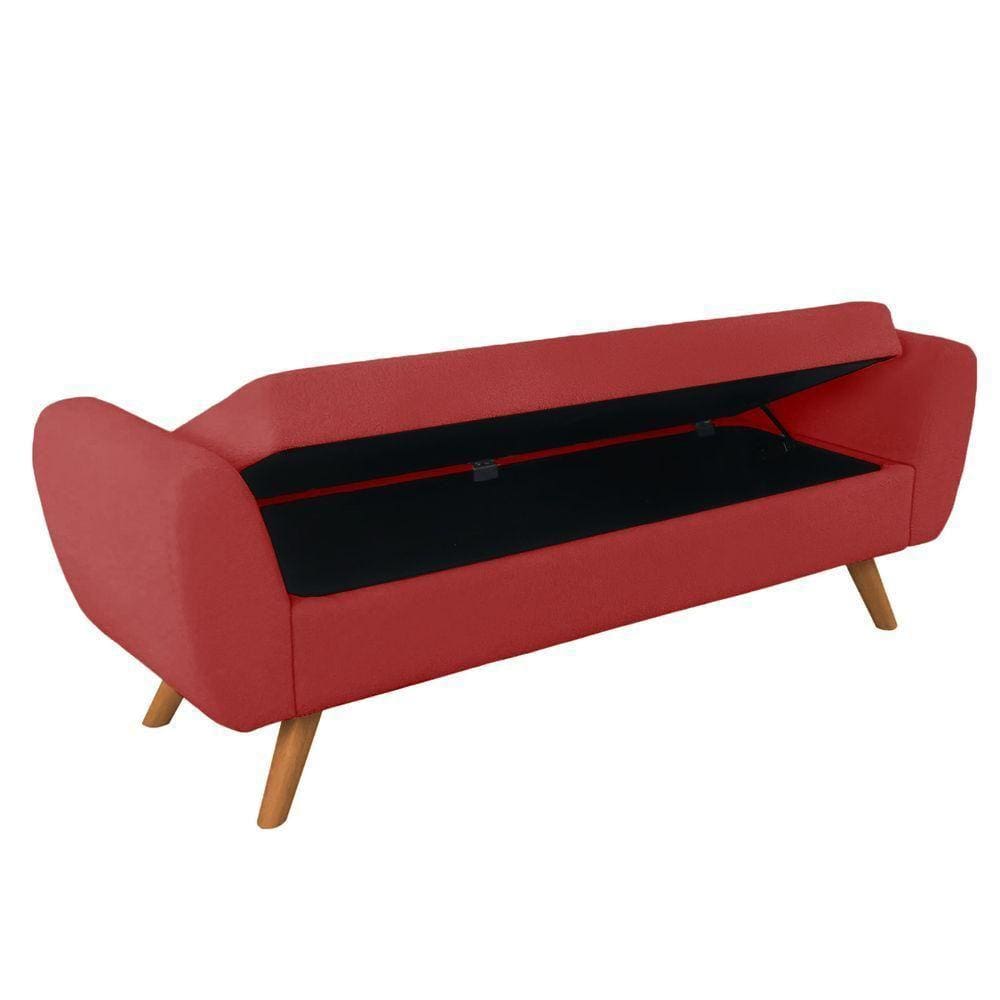 Recamier Bau Italia 1,40m Suede Vermelho - Inova Decor