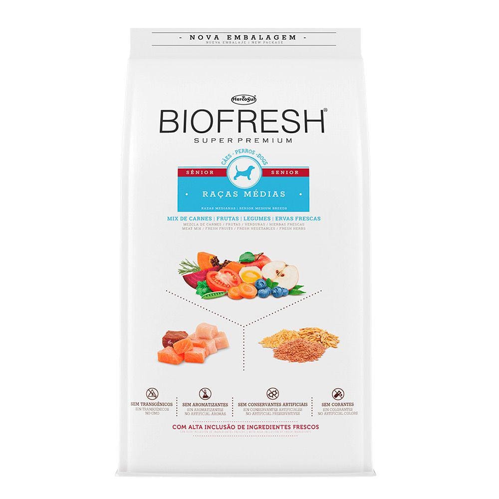 Ração Biofresh Cães Sênior Raças Médias - 3kg