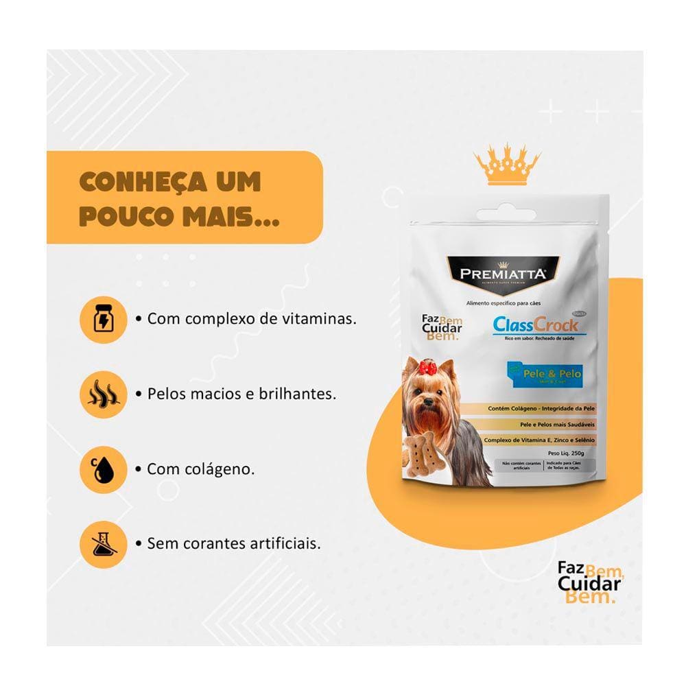 Biscoito Premiatta Caes Classicrock Pelo E Pele 250Gr
