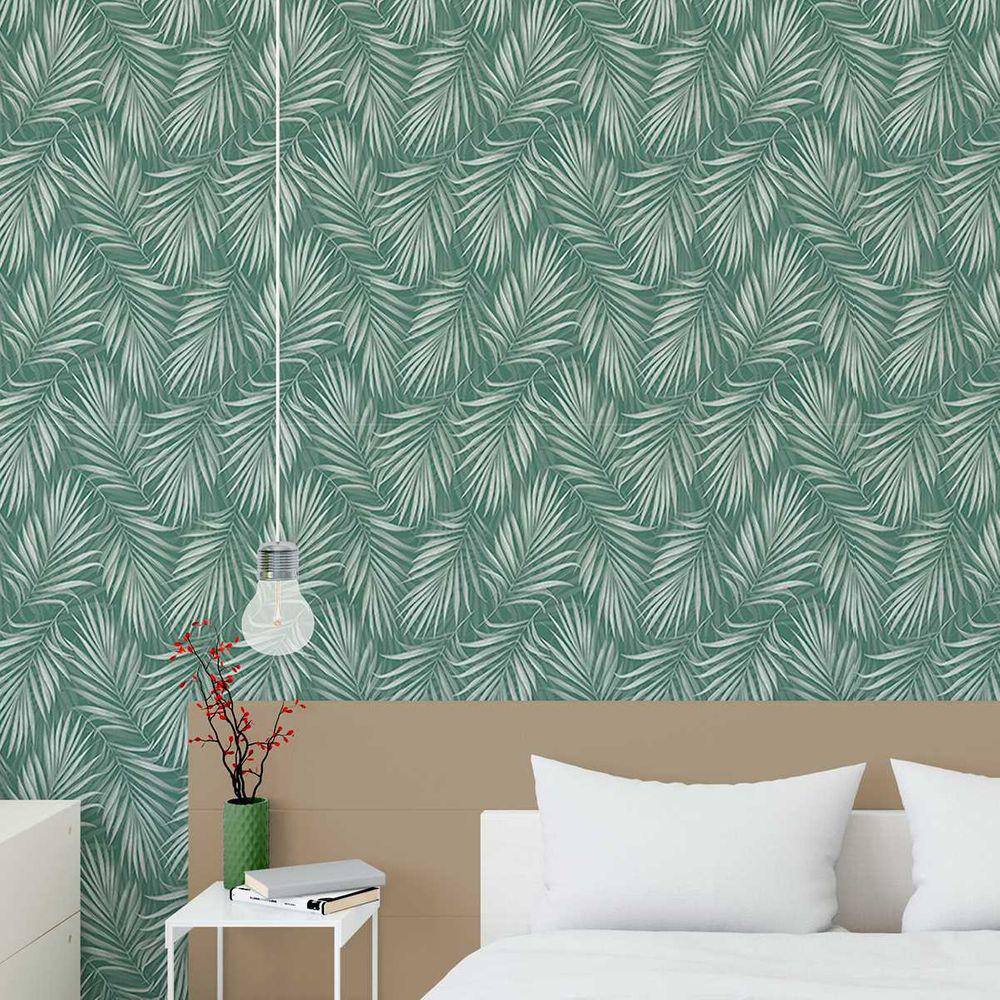 Papel de Parede 15M Floral Jardim Verde 3d Vinilico Auto Colante Estilo Flor Lamborghini  Claro Jardim