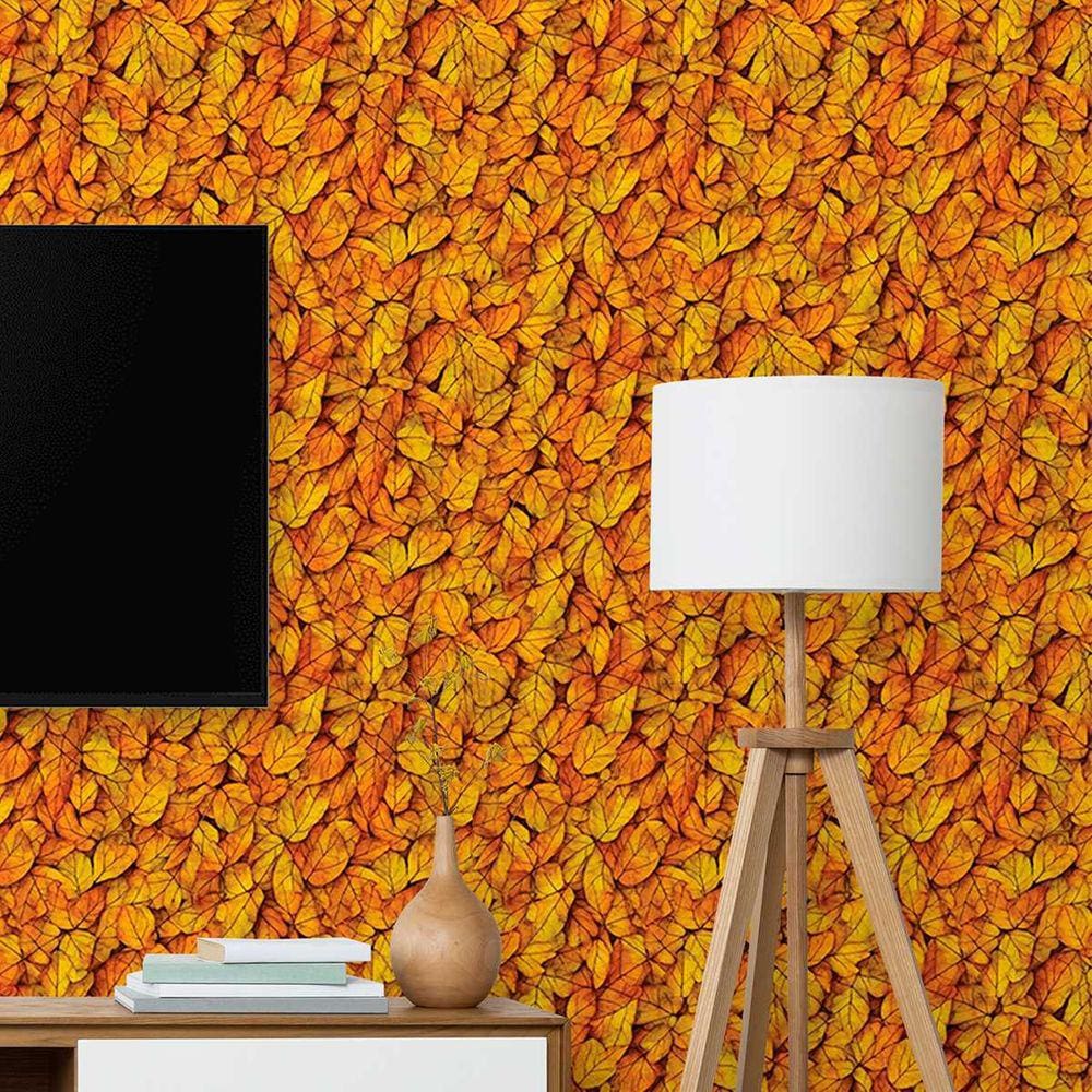 Papel de Parede 18M   Adesivo Folhas secas do outono Estilo Folha de Esqueleto Auto Colante vinílico