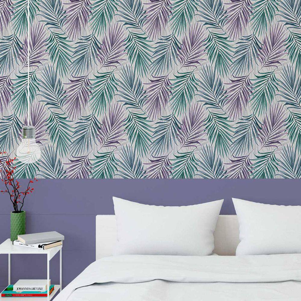 Papel de Parede 12M Adesivo Folha Palmeira colorido Estilo Flor Lamborghini Jardim Moderno Decorativo