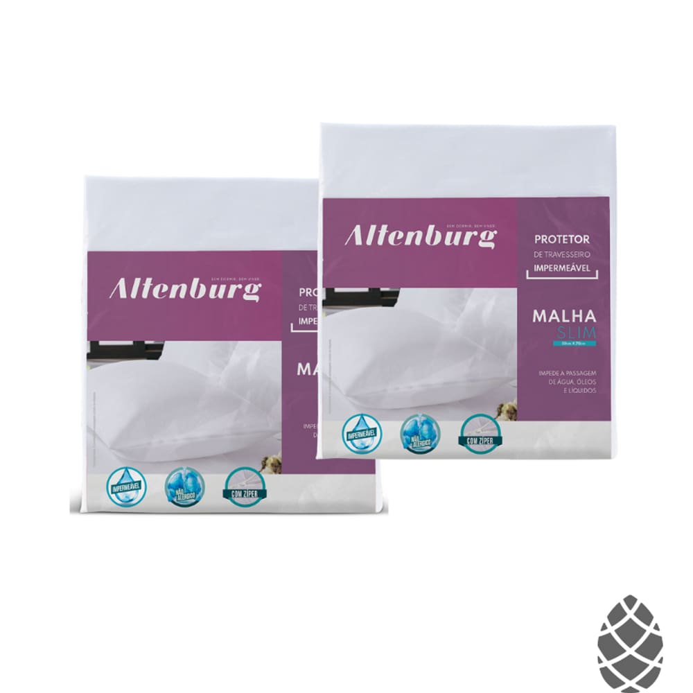 Kit 2 Capas Protetoras de Travesseiro Impermeável Altenburg