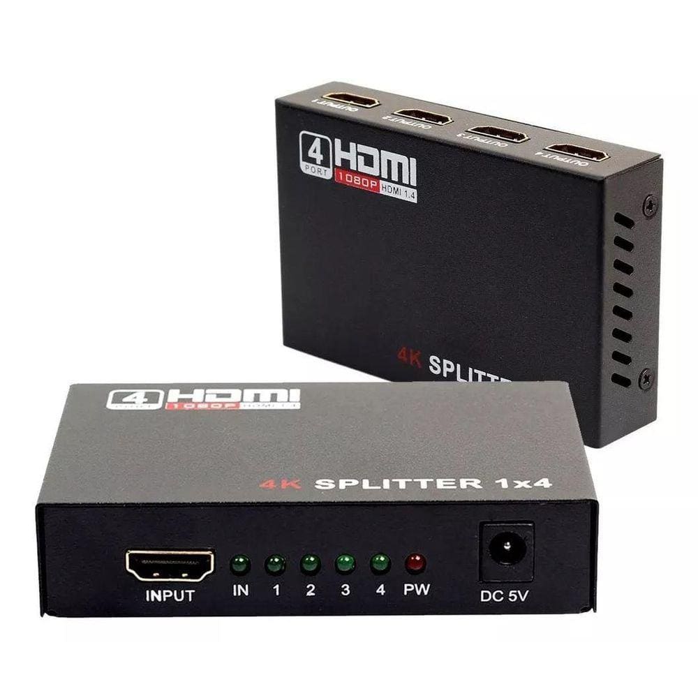 Splitter Divisor Sinal Hdmi Full Hd Duplicado 1X4 Video T23