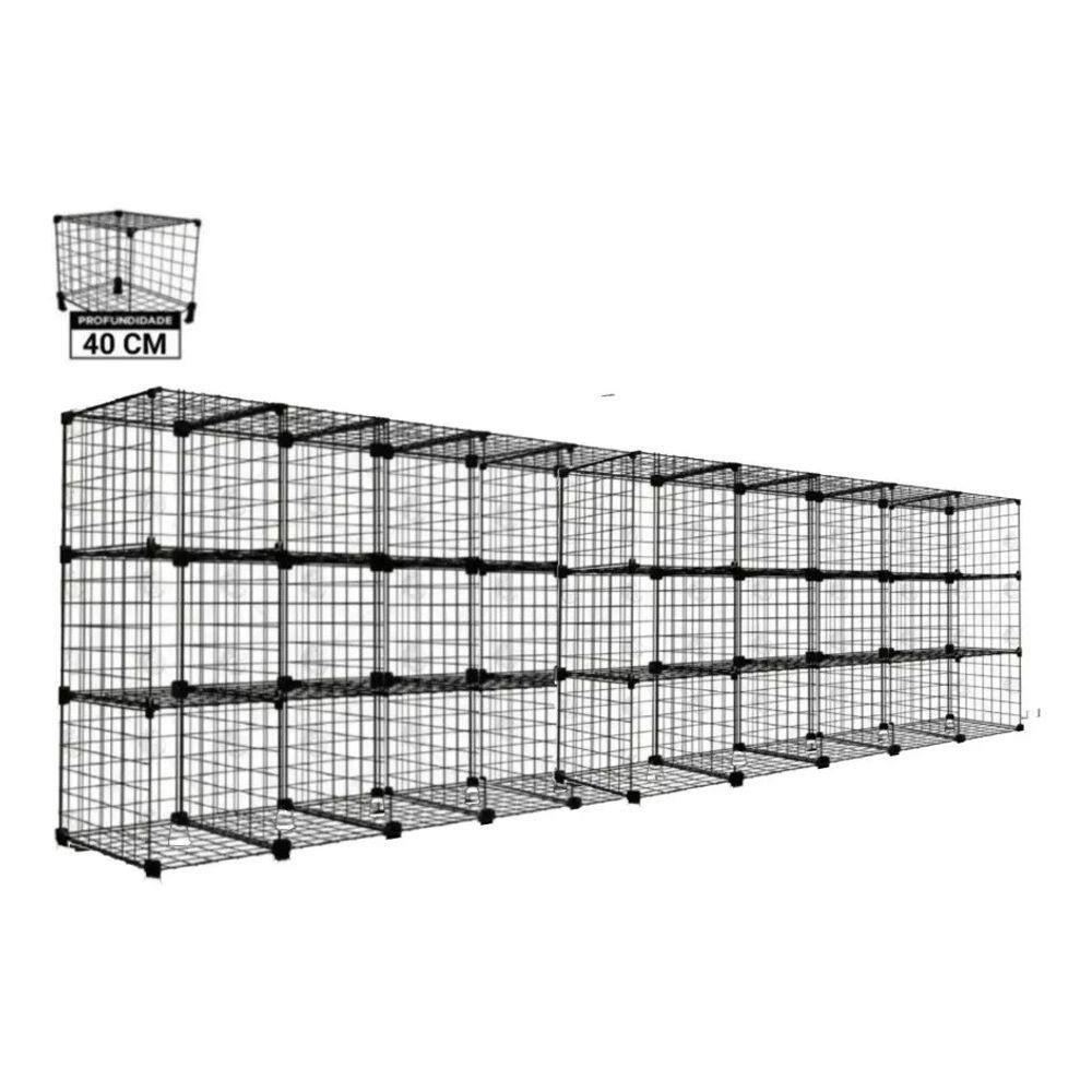 Estante Extra Balcão Aramado 30 Nichos 40cm Profundidade 3x4