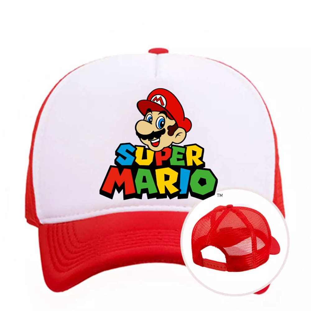 Boné Super Mario Bros Vermelho Com Redinha