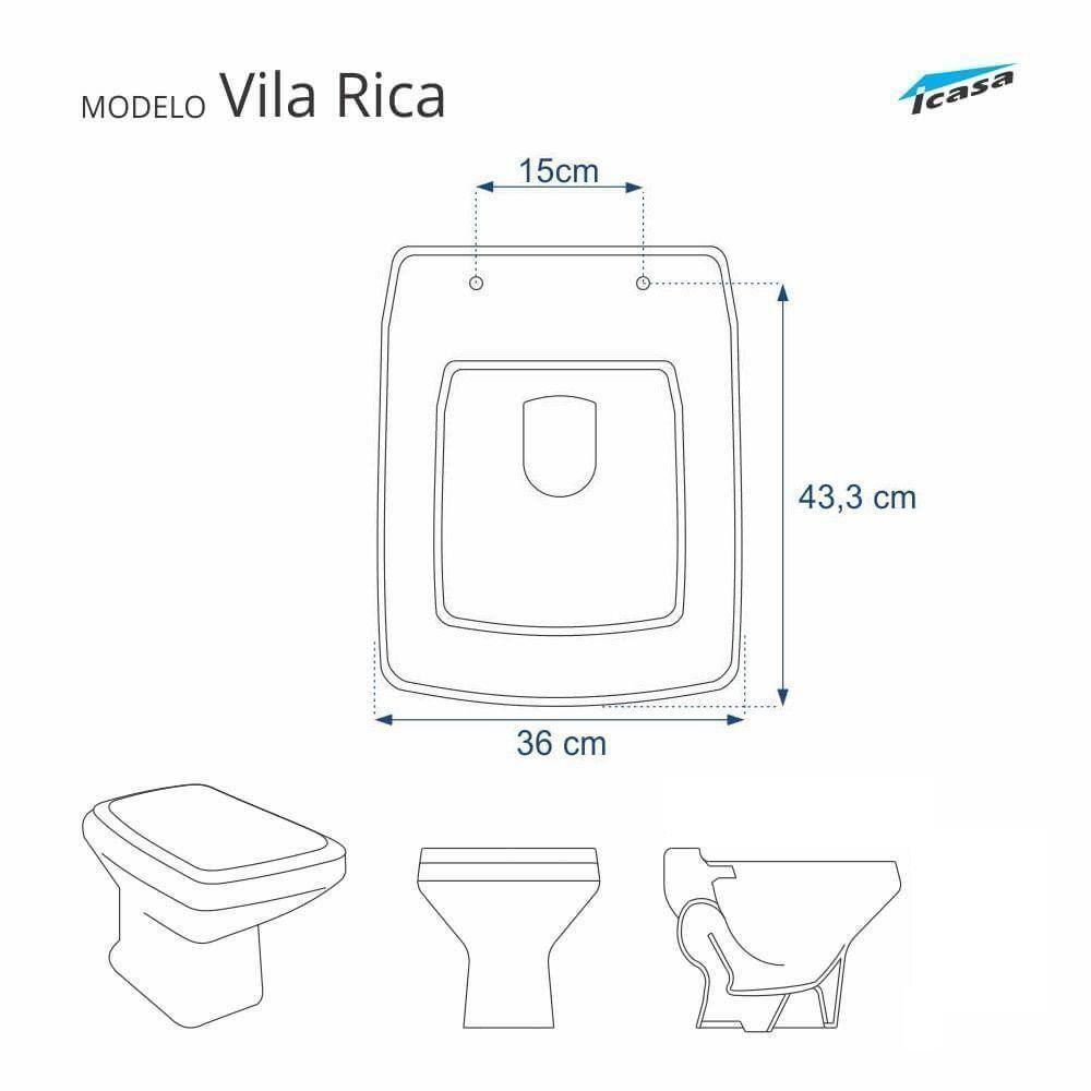 Tampa de Privada Vila Rica Ocre para Louça Icasa