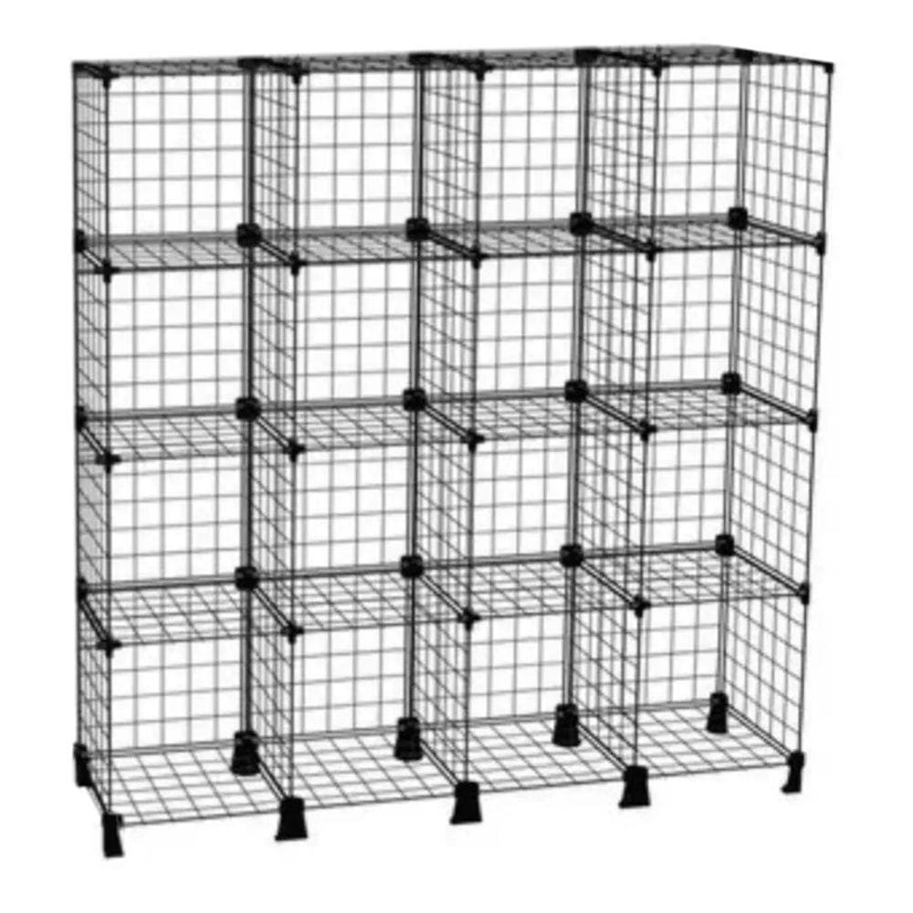 Estante Balcão Aramado 16 Nichos 40cm Profundidade Preto 4x4
