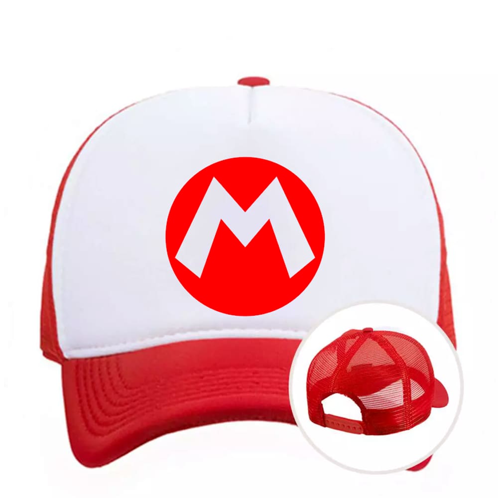 Boné Logo Super Mario Bros Vermelho Com Redinha