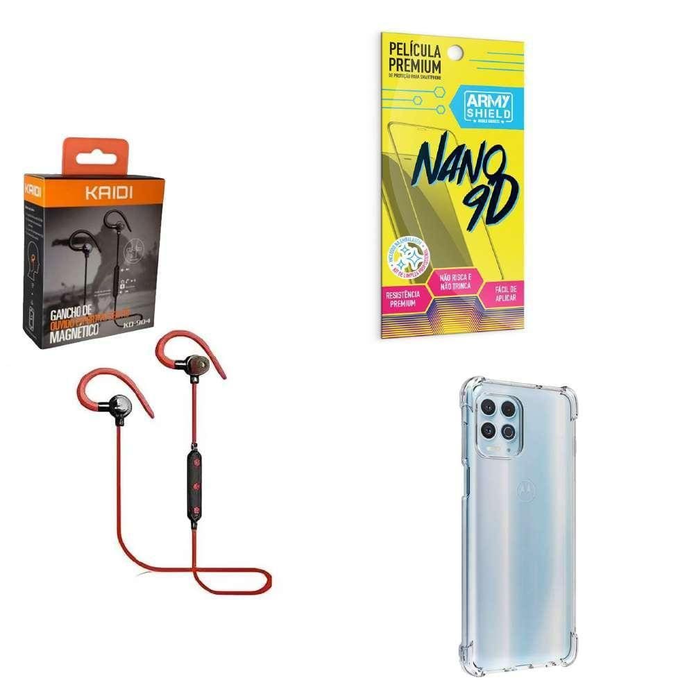 Kit Capinha Motorola G100 Fone Bluetooth E Película 9D
