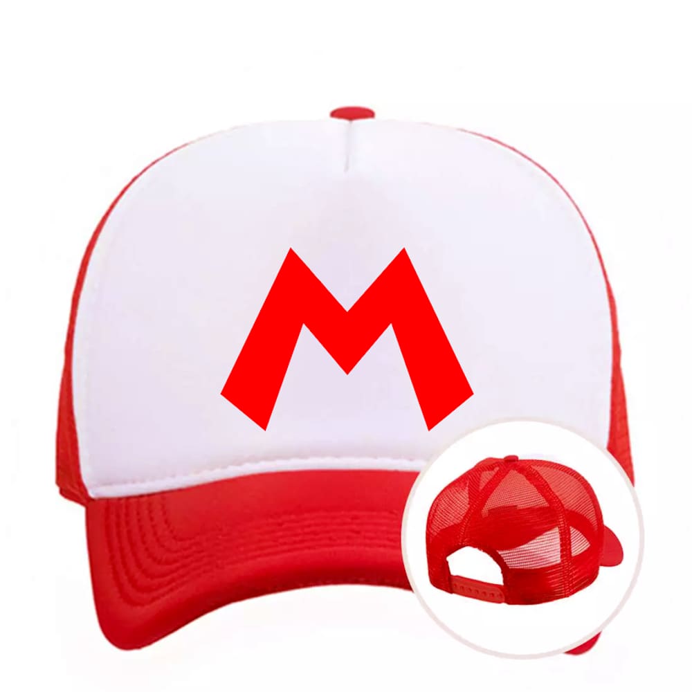 Boné Personagem Super Mario Bros Vermelho Com Redinha