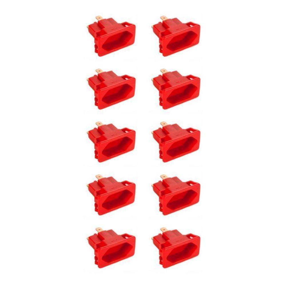 10 Tomada Margirius Cx Embutir Padrão Weg 10/20A Vermelho