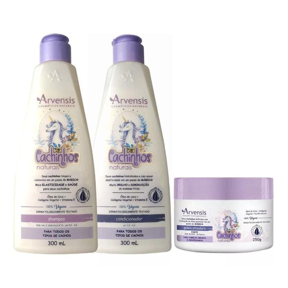 Kit Arvensis Cachinhos Shampoo + Condicionador +Geleia Forte