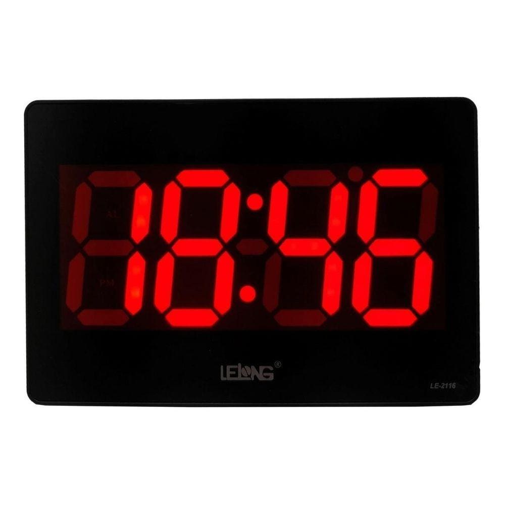 Relógio De Parede Mesa Led Grande Calendário Lelong Le-2116
