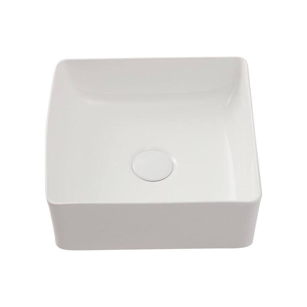 Cuba De Apoio Para Banheiro Quadrada Slim Louça Cerâmica 31 cm Crisoprásio Pingoo.casa - Branco