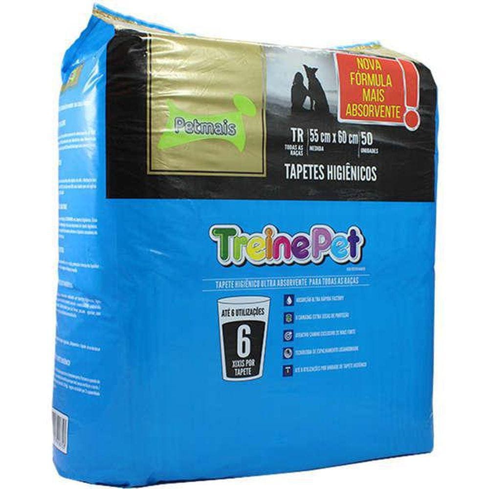 Tapete Higiênico Treinepet 60X55Cm 50 Unidades Petmais